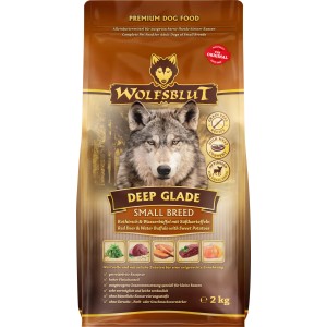Wolfsblut Deep Glade Small Breed Trockenfutter für Hunde mit Rothirsch und Wasserbüffel.
