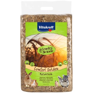 Vitakraft Comfort Golden Stückroh für Nager, naturbelassenes Stroh als Einstreu und Nagerfutter.