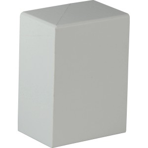 Weißes Endstück FRA02 (41x91mm) für Sockelleisten, MDF-Material.