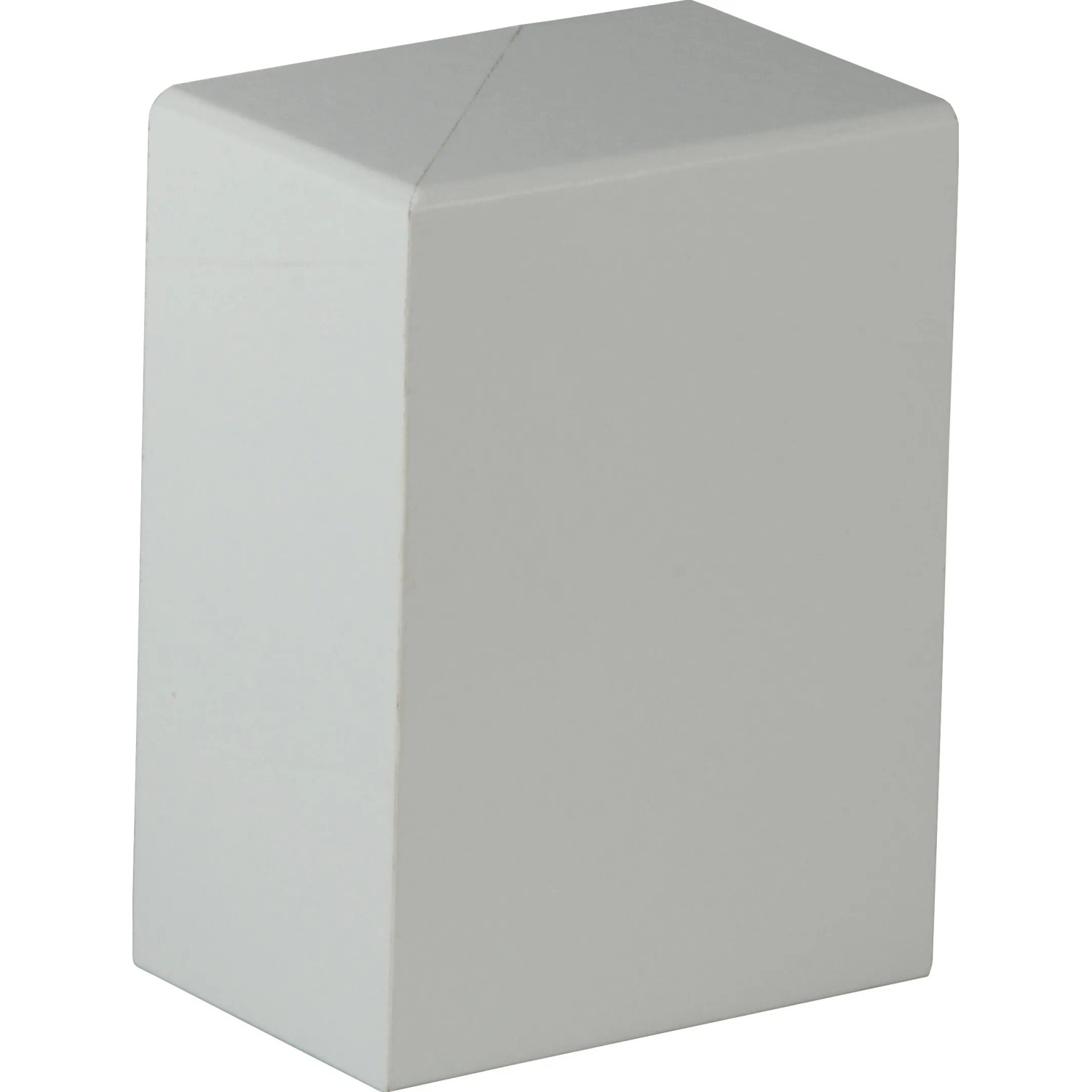 Weißes Endstück FRA02 (41x91mm) für Sockelleisten, MDF-Material.