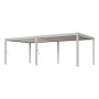 Großer Weide Deluxe Plus Pavillon 4x8m in Ivory Sand mit verstellbaren Aluminium-Lamellen als Terrassenüberdachung.