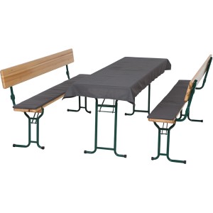 Auflagen Festzeltgarnitur 3tlg Bezug Baumwolle-Polyester Grau