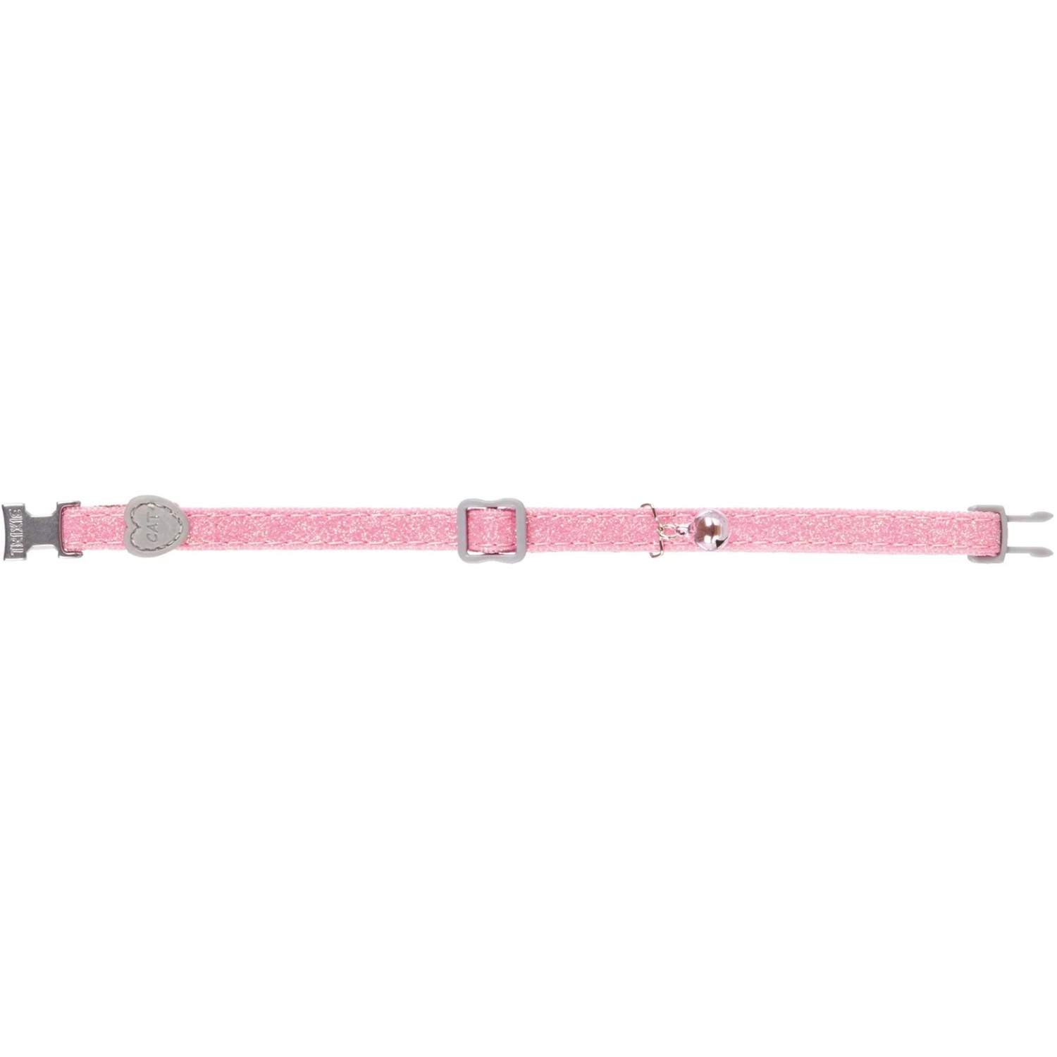 Rosa Trixie Katzenhalsband aus Nylon, verstellbar mit Glöckchen und Sicherheitsverschluss.
