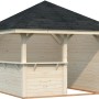 Palmako Holz-Pavillon Bianca 8,3 m² mit Tresen, unbehandelt. Gartenpavillon aus Fichtenholz mit schwarzem Dach.