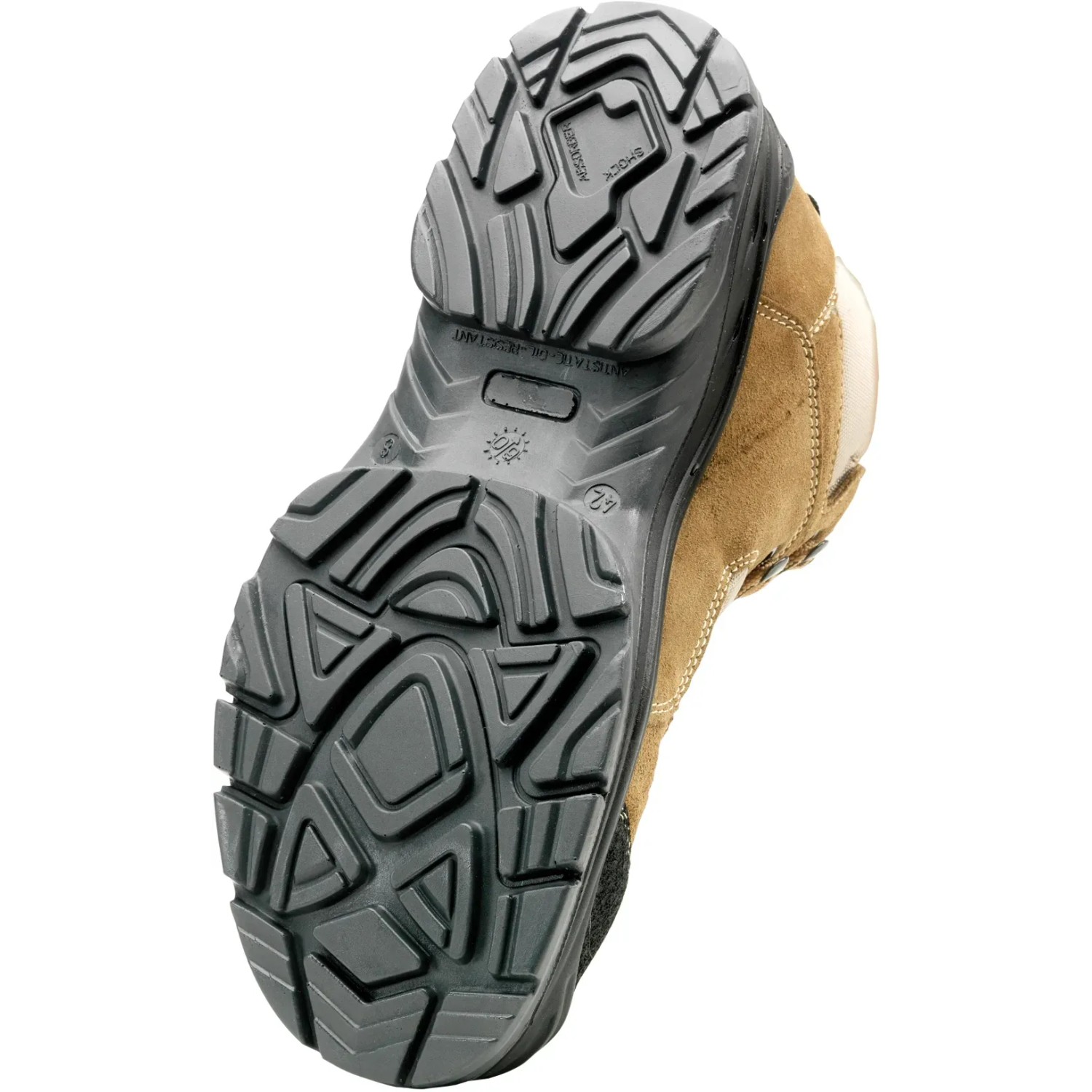 Herock Cross High Compo S1P Arbeitsschuh in Beige, Sohle mit Profil für sicheren Halt.