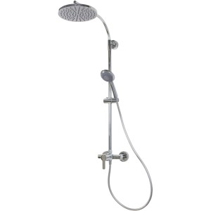 Breuer Aquamaxx 320 Duscharmatur mit runder Kopfbrause und Einhebelmischer, Chrom.