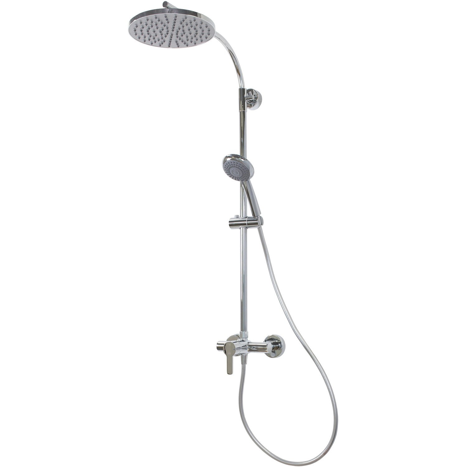 Breuer Aquamaxx 320 Duscharmatur mit runder Kopfbrause und Einhebelmischer, Chrom.