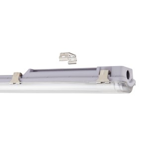 Eglo LED-Feuchtraumleuchte Basic Plus 2-flammig 156 cm Grau