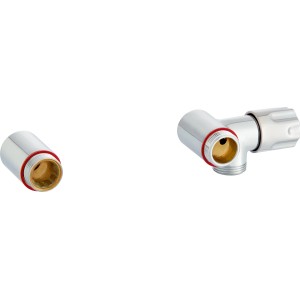 Waschgeräte-Ventil mit Schlauchverschraubung für Wandbatterien, verchromt.