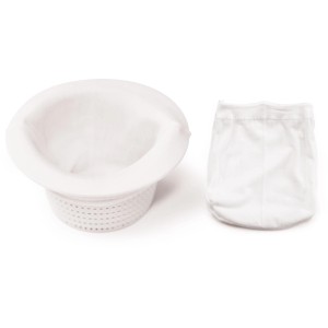 Skimmernetz zur Feinfilterung, weiß, für Poolskimmer. Hygienischer Einwegfilter, 12 Stück.