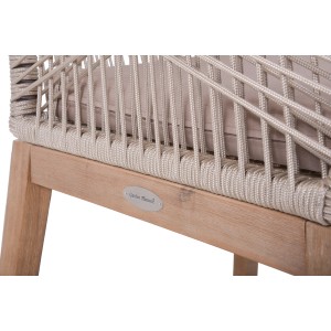 Detailansicht: Garden Pleasure Stuhl Pomona, 4er Set, Akazie, Seilbespannung, beige Polster.