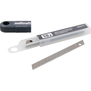 wolfcraft Abbrechklingen 9 mm, 10er-Pack im Kunststoff-Dispenser für Messer.