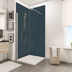 Schulte Duschrückwand Decodesign Anthrazit, fugenlose Duschwand als Fliesenersatz.