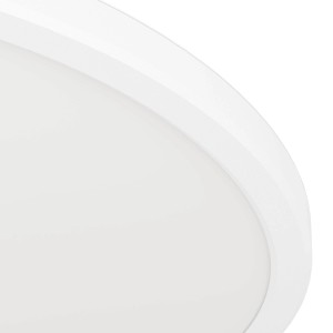 Detailaufnahme: Runde, schwarze Eglo LED-Deckenleuchte Expert Minerario, geeignet für Feuchträume.
