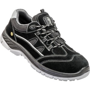 Schwarzer Baak Sicherheits-Halbschuh S1P, Größe 41, aus Veloursleder mit Stahlkappe und rutschhemmender Sohle.