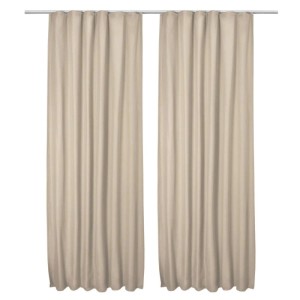 2er Set Beautissu Amelie Thermo Vorhänge 140x245cm Creme mit Kräuselband