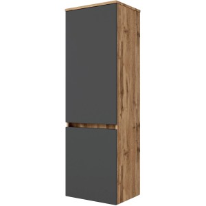 Held Möbel Midischrank Bari, 40 cm, matt Grau und Wotaneiche Dekor für Bad-Hängeschrank.