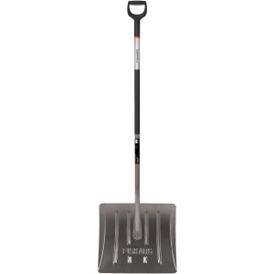 Fiskars Schneeschieber aus Aluminium mit D-Griff für komfortables Schneeräumen.