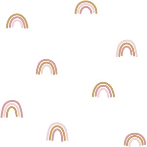 Little Dutch Vliestapete Little Rainbow White mit Regenbogen Muster.