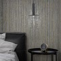 Marburg Vliestapete Kylie 6, grafische Streifen in Anthrazit im Schlafzimmer.