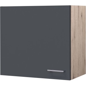 Flex-Well Exclusiv Küchen-Oberschrank Morena 60cm Basaltgrau matt-San Remo Eiche