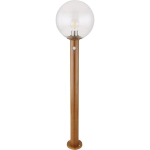 Globo Wegeleuchte Ossy mit Bewegungsmelder, Holzoptik, 100cm hoch.