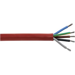 Silikonkabel 5G2,5 rot-braun, flexible Kunststoffschlauchleitung als Meterware.