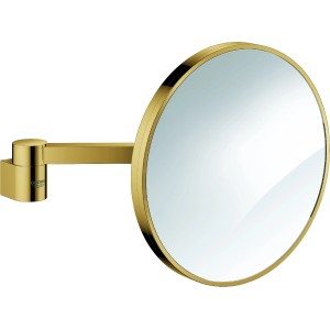 Grohe Kosmetikspiegel Selection Cool Sunrise, goldener Wandspiegel mit 7-fach Vergrößerung.