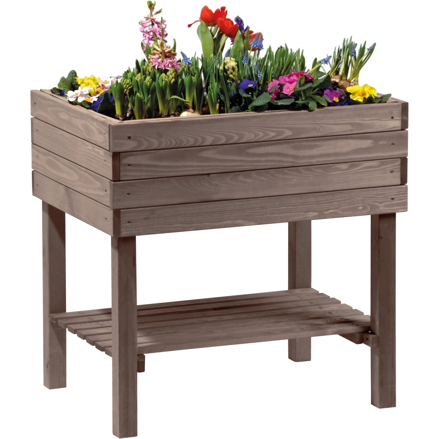 Dobar Hochbeet mit Ablageboden 80 cm x 58 cm x 80 cm Anthrazit kaufen