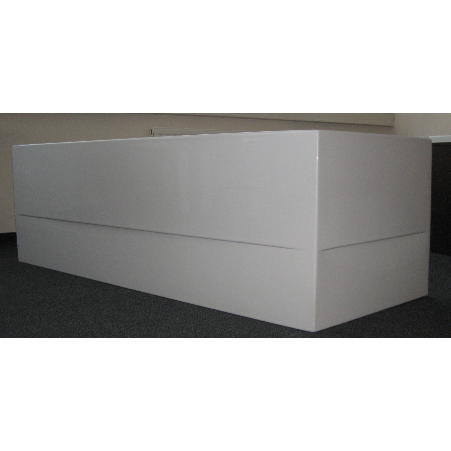 Weiße Acrylschürze für Badewanne Galia I, 160 cm, linke Ausführung.