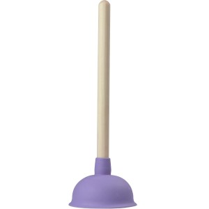 Lila Ausgussreiniger (Pömpel) mit Holzgriff, Ø 140 mm, zur Beseitigung von Rohrverstopfungen.