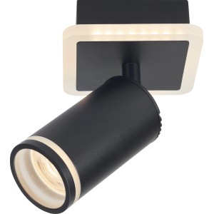 Schwarzer, matter 1er-Spot San Cataldo aus Metall mit LED Lightbar für die Deckenmontage.