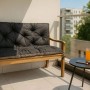 Setgarden  Double Outdoor Kissen Bankauflage 150x60x50cm Kissen Für 3-Sitzer Bänke 1tlg Schwarz_5