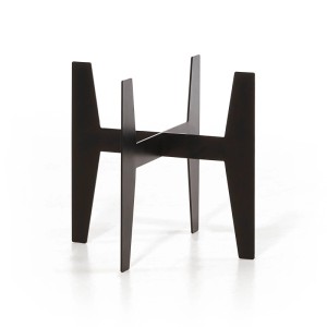 Schwarzer Ecopots Standfuß Stilts, 30x31 cm, für Blumenständer, Stahl.
