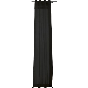 Schwarzer Mydeco Schlaufenschal Pure, 300x135 cm, halbtransparenter Fenstervorhang mit Ösen.