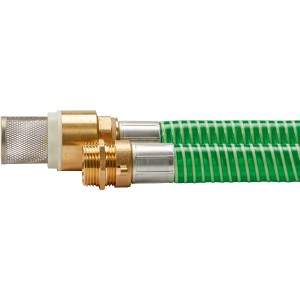 LUX Saugschlauch-Set, 7 m, mit Messinganschlüssen für Gartenpumpen und Hauswasserwerke.