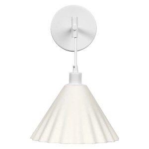 Weiße Ledvance Wandleuchte Decor Pulp, 33 cm hoch, Lampenschirm in Kegelform mit E14/E27 Fassung.