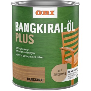 OBI Bangkirai-Öl im 750ml Gebinde für Harthölzer im Außenbereich.