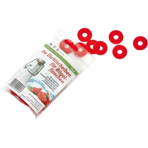 Westside Dichtscheiben, 20 rote Gummidichtungen für Bügelflaschen zur Lebensmittelaufbewahrung.