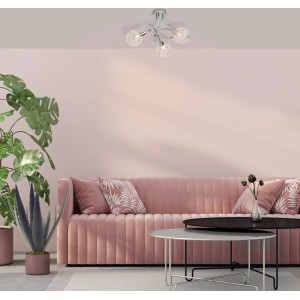 Brilliant Deckenleuchte Joya, 3-flammig, Chrom, im Wohnzimmer.