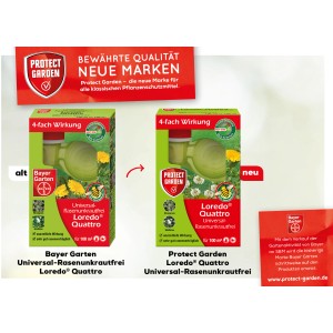 Protect Garden Loredo Quattro Rasenunkrautfrei, 100ml Flasche. Universal Unkrautvernichter für Rasen.