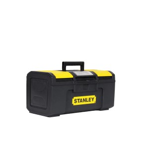 Stanley Werkzeugbox Basic, 16 Zoll, schwarz-gelb, mit Trageeinsatz und Organizer.