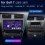 Junsun Autoradio im VW Golf 7: Vorher altes Radio, nachher modernes 10" HD Touchscreen mit Android 13.