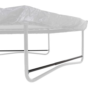 EXIT Mähroboter-Stopper M (2er-Set) am Trampolin befestigt, um den Rasen zu schützen.