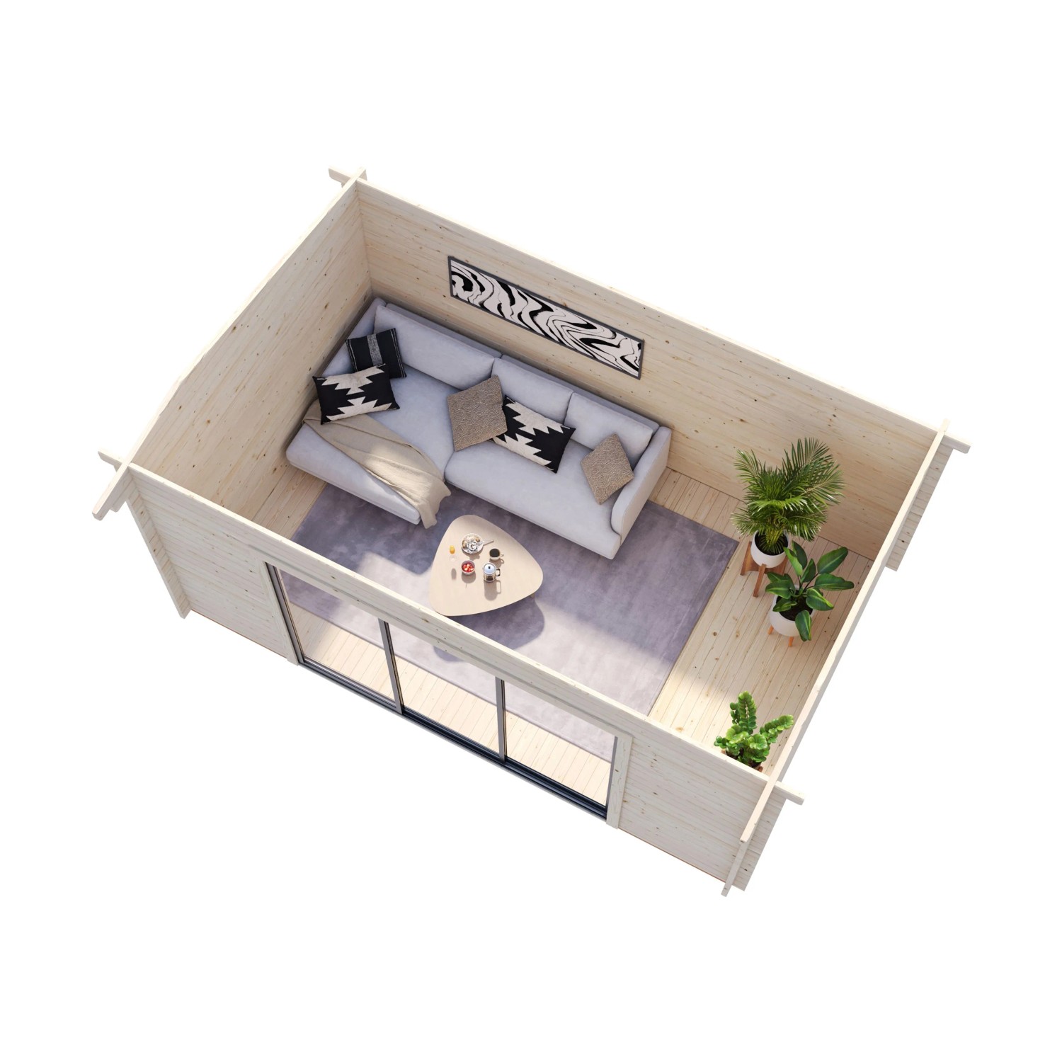 Palmako Gartenhaus Ines Slide 480 x 300 cm Lackiert Grau-Anthrazit FSC®_4