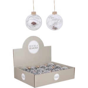 Kugel Glas Kieferzapfen Transparent Ø 8 cm