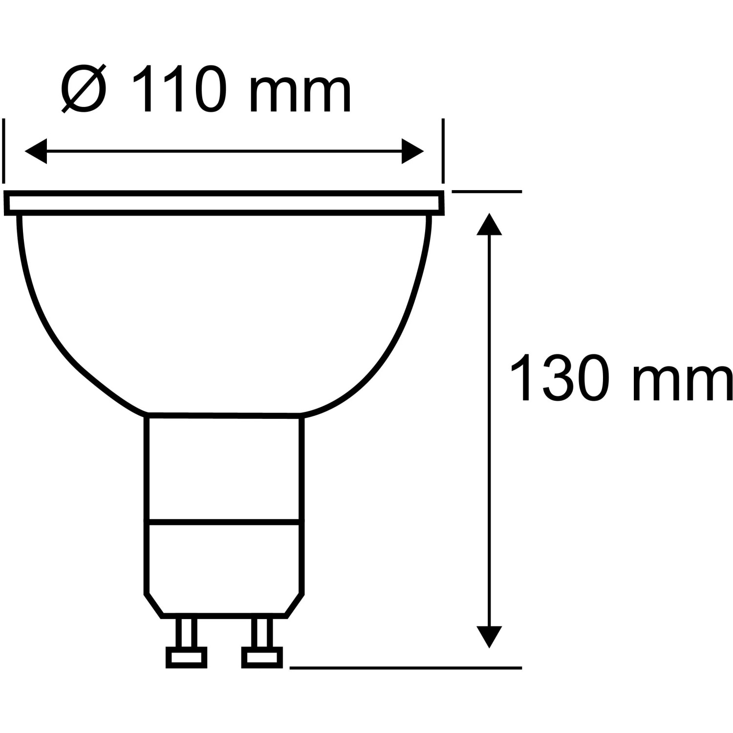 Skizze des Paulmann Outdoor Bodeneinbaustrahler Floor GU10, rund, Ø 10,5 cm, Edelstahl, mit Maßangaben.