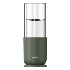 Fiskars Anzuchtglas, grün, mit Glasgefäß und Metallständer zur Pflanzenvermehrung.