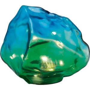 Solar-Dekostein Kristall LED Grün-Blau 13,5 cm x 14,5 cm x 12 cm