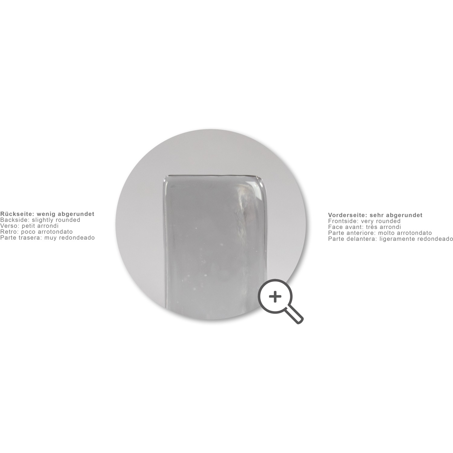 Glasbaustein Crystal Collection, 1-seitig satiniert, 10x10x5 cm, für dekorative Innenanwendungen.